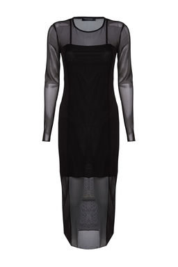 TRENDYOLMILLA Antrasit Tul Astarl? Vucuda Oturan Midi Orme Elbise TWOAW24EL00164  фото 6