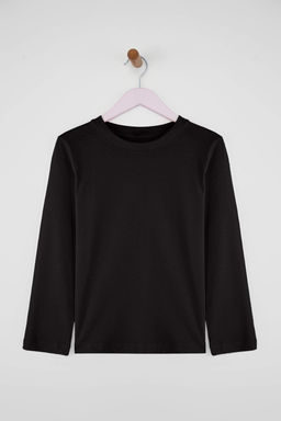 Lacivert*001 K?z Cocuk Duz Basic Bisiklet Yaka Pamuklu Orme T-Shirt TKDAW25TS00000 - Trendyolmilla фото 29