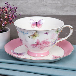 Чайный набор 2 предмета 250 мл на ножке / RS/12-FY22005 Grey / в подарочной коробке - Галеонтрейд фото 2