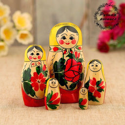 Матрёшка дерево «Зоя», жёлтый платок, 5 кукольная, 12 см