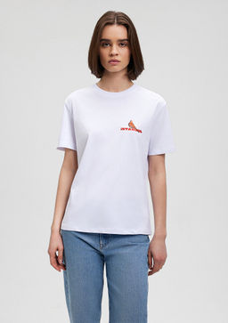 S?rt Bask?l? Istanbul Tisort - Mavi фото 3