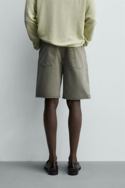 BERMUDA DENIM REGULAR FIT / Verde gris