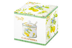 Сахарница 320 мл 9*9*10 см Лимоны + ложка, NEW BONE CHINA - Elan gallery фото 8