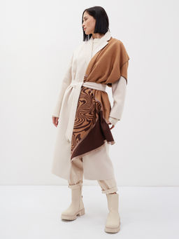 В составе шерсть и кашемир! теплый двусторонний палантин - Tantino фото 3