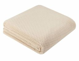 Покрывало-плед Песчанное облако фланель-жаккард 200*220 см. - Лен поволжья фото 2