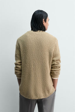 IRREGULAR TEXTURED V-NECK JUMPER - Zara фото 3