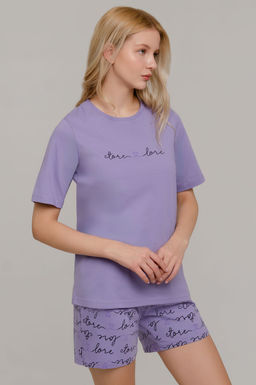 Арт. 9139 Пижама с шортами 42-50 (5 шт) Цвет:верх-сиреневый,низ-сиреневый - Калинка фото 7