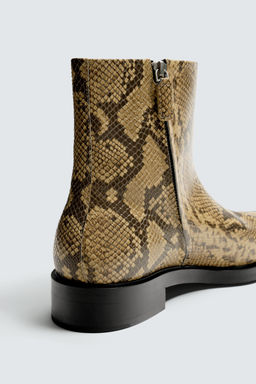 ANIMAL PRINT LEATHER BOOTS - Zara фото 5