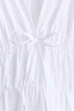 Drawstring poplin blouse - H&m фото 3