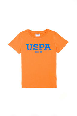 Детская оранжевая футболка с круглым вырезом Неожиданная скидка в корзине - U.s. polo assn фото 3