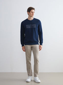 Bisiklet Yaka Uzun Kollu Sweatshirt