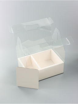 Коробка с PVC для цветов и десертов 26×18×30 см, белый
