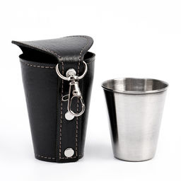 Подарочный набор 5 в 1, фляжка 1.3 л, 4 стопки по 75 мл, в чехле, нержавеющая сталь, экокожа, чёрный