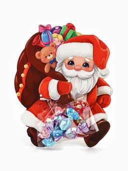 Цена за 10 шт. Пакет под сладости новогодний «Дедушка Мороз»