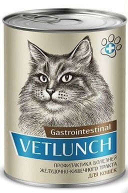 Vetlunch конс. д/кош. профилактика болезней желудочно-кишечного тракта 340 г. 1/12