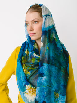 Большой мягкий очень нежный двусторонний палантин в стиле арт-деко