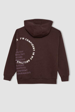 Толстовка оверсайз с капюшоном для мальчика - Defacto фото 3