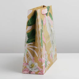 Цена за 2 шт. Пакет подарочный крафтовый, упаковка, Самая красивая, M 30?26?9 см