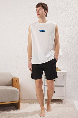 Ekru Siyah Oversize Atlet _ort _rme Pijama Tak_m_ TMNSS25PT00022