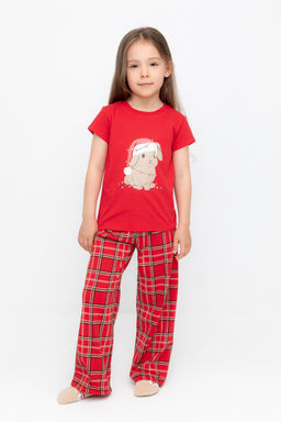 К 1640/насыщенно-красный,шотландская клетка, пижама