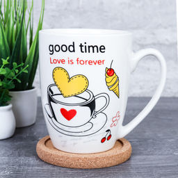 Кружка 380 мл Кофе Любовь с подставкой под горячее / F258 / в подарочной коробке PVS/АКЦИЯ - ГалеонТрейд фото 2