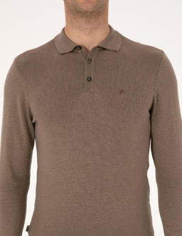 Vizon Melanj Slim Fit Polo Yaka Basic Triko Kazak - Pierre cardin фото 6