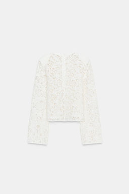 LACE TOP WITH SHOULDER PADS - Zara фото 6