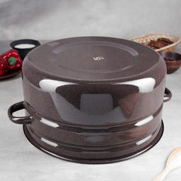 Бак эмалированный, 18 л, d=37.5, с крышкой, без деколи, МИКС