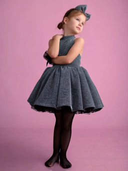 ПЛ597-Л Платье Звездное сияние ЦВЕТ: ТЕМНО-СЕРЫЙ