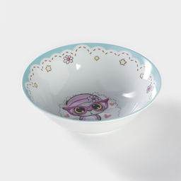 Тарелка глубокая Доляна «Котик», 400 мл, d=15 см, керамика, белая