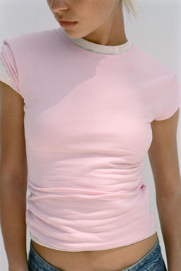 SLIM FIT SHORT SLEEVE T-SHIRT - Zara фото 3