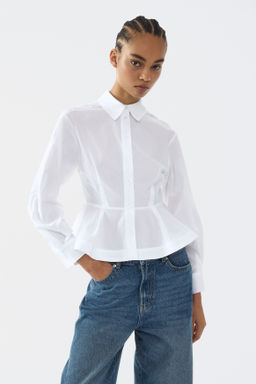 Poplin peplum shirt - H&m фото 3