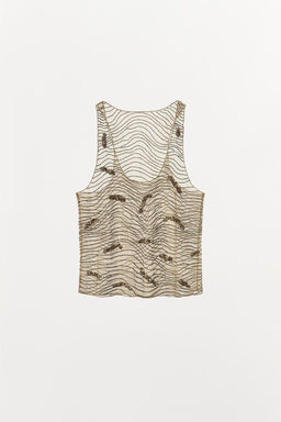 BEADED EMBROIDERED TULLE TOP - Zara фото 5