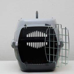 Переноска для животных до 9 кг Пижон, металлическая дверь, 43 х 29 х 27,5 см, серая  фото 8