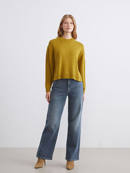 Bisiklet Yaka Oversize Kad?n Triko Kazak