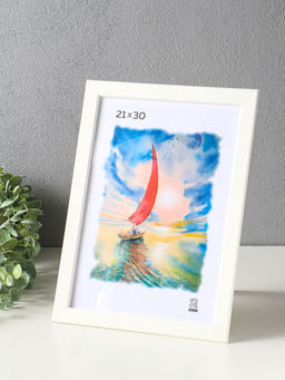 Рамка для фото 21×30 см,, FIBO, мдф, пластиковый экран, белый