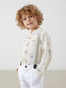 Hakim Yaka Bask?l? Erkek ?ocuk G?mlek