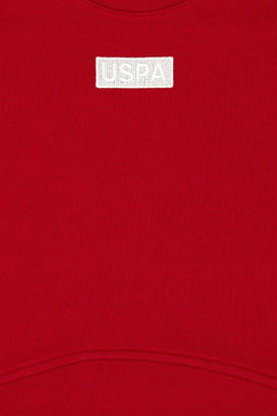U. S. Polo Assn Красный базовый свитшот с круглым вырезом для девочек - U.s. polo assn фото 3