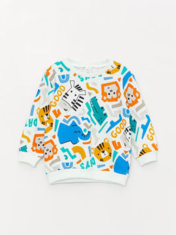 Bisiklet Yaka Bask?l? Erkek Bebek Sweatshirt - Waikiki фото 3