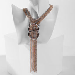 Колье Авангард водопад нитей, цвет серебряно-золотой, 56 см