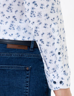 Темно-синяя приталенная рубашка с длинным рукавом - Cacharel фото 6