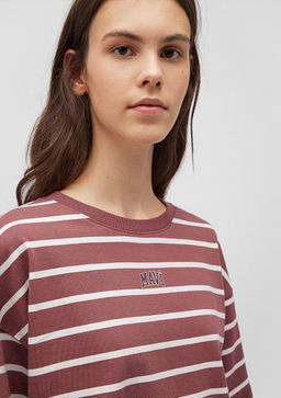 Mavi Logo Bask?l? Bordo Cizgili Crop Tisort  фото 5