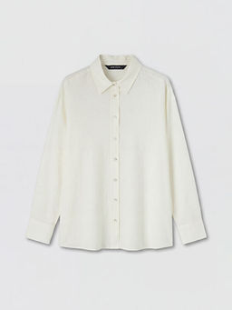 Keten Kar???ml? Oversize Kad?n G?mlek
