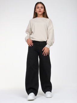 Джинсы-багги утеплённые для девочек - СИНЯЯ МОДА фото 5