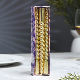 Набор свечей витых, 1.9×20 см, 6 шт., золотой металлик