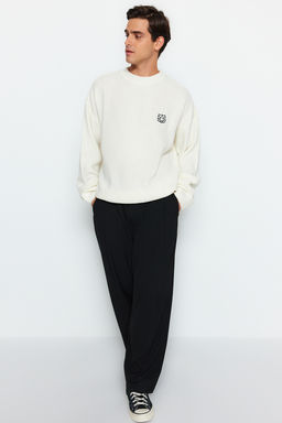 TRENDYOL MAN Indigo Oversize Bisiklet Yaka Dokulu Kazak TMNAW24KZ00032 - Trendyolmilla фото 9
