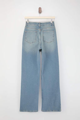 Mavi Yuksek Bel Orta Esnek Wide Leg Genis Paca Jeans TWOSS26JE00118 - Trendyolmilla фото 2