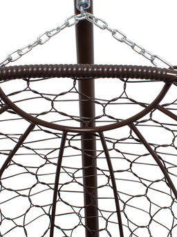 Кресло - кокон подвесное «Добрыня», 133×112×193 см, с искусственным ротангом, коричневое, с серой подушкой