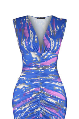 TRENDYOLMILLA Siyah Fitted/Vucuda Oturan Buzgu Detayl? Midi Esnek Orme Kalem Elbise TWOSS23EL00751 фото 40