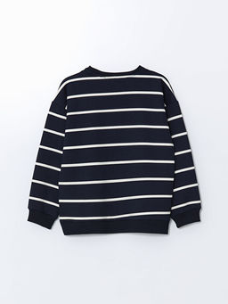 Bisiklet Yaka Bask?l? K?z ?ocuk Sweatshirt